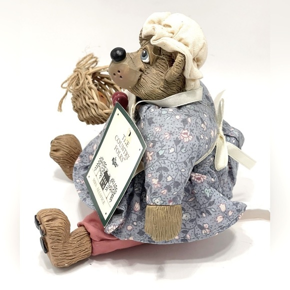 🐻 Primitive Country Bear Shelf Sitter 5” Kitchen Allspice Floral Farmhouse - Picture 4 of 6